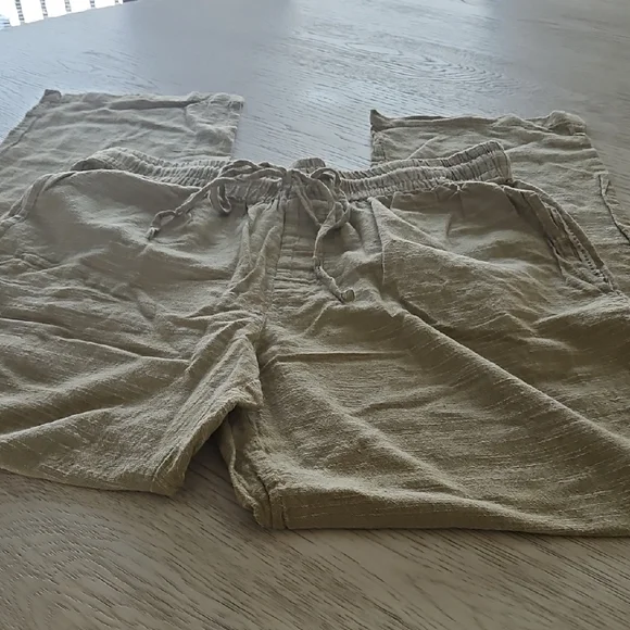 Fabindia Beige Linen Pants Size 34 Drawstring Like New Condition - Picture 3 of 9